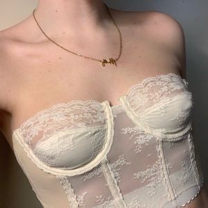 Urban Outfitters White Lace Corset Bustier